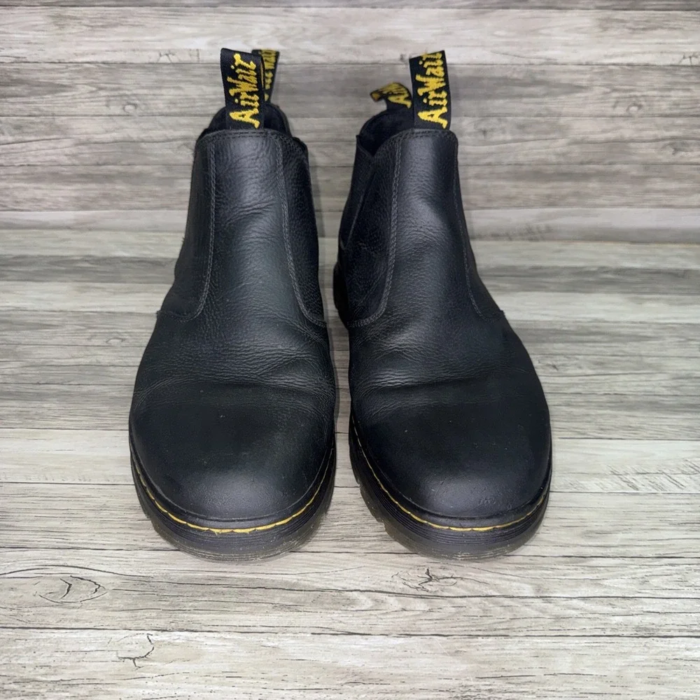 Dr Martens Hardie II Black Pebbled Leather Chelsea Boots Slip On Mens Size 13